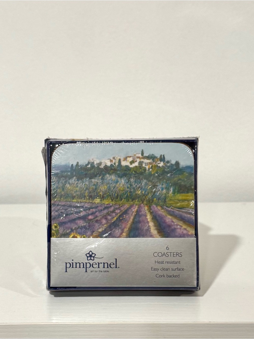 Pimpernel Navy Blue Logo Coaster Set NIP